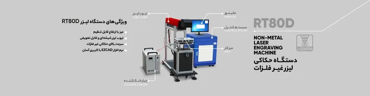 اینفوگرافیک راهنمای خرید دستگاه لیزر Co2 RT80D با بررسی کامل ویژگی‌ها و مزایا